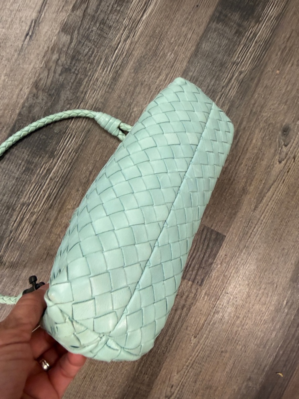 Rare 2007 BOTTEGA VENETA Intrecciato Woven Leather Frame Pochette Mint Wristlet - Picture 5 of 12